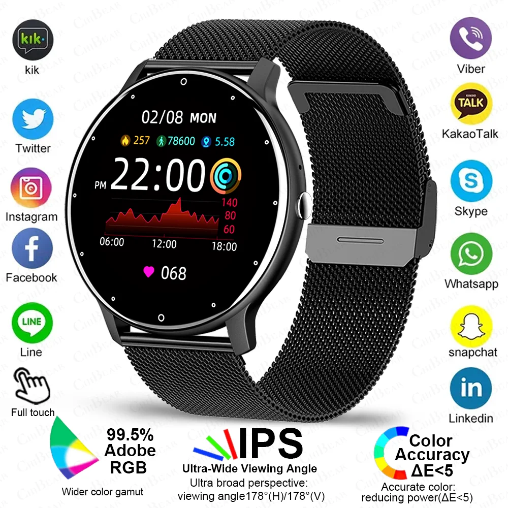 

Мужчины Smart Watch Full Touch Screen Sport Fitness Tracker IP68 водонепроницаемый Bluetooth Call Smartwatch для мужчин женщин смартфон 2024