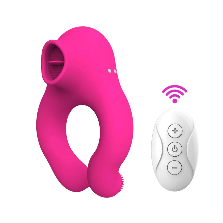 Penis Cock Ring Vibrator Delay Ejaculation Vibrating Cock Ring Clit Sucker Penis Massager Sucking Licking Sex Toy For Couples