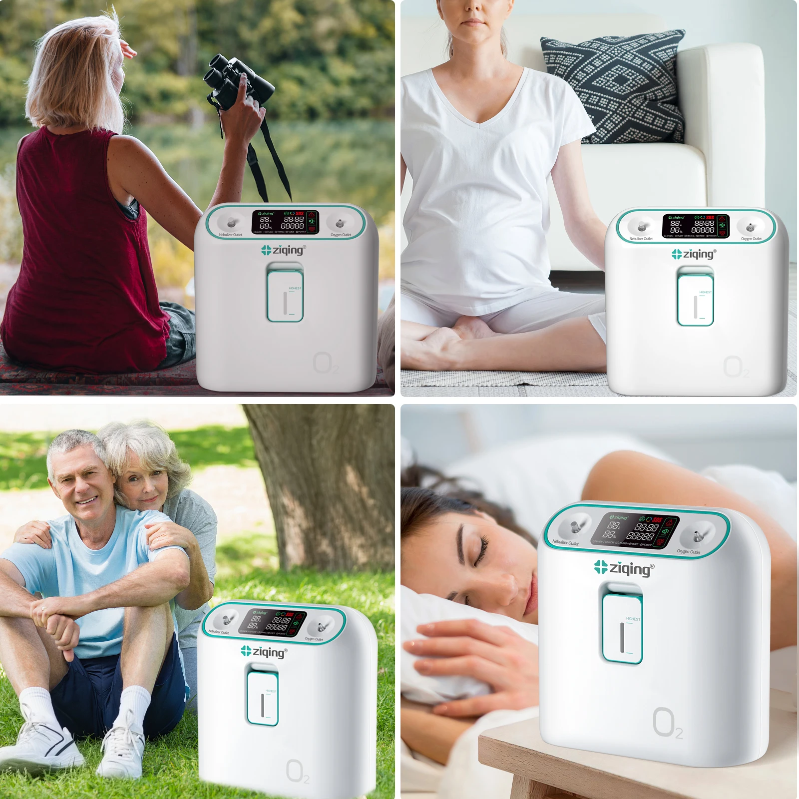 1L-8L/2-8L Oxygen Concentrator With Atomization Adjustable 93% Voice Low Noise Portable High Concentration Oxygen Machine Flow