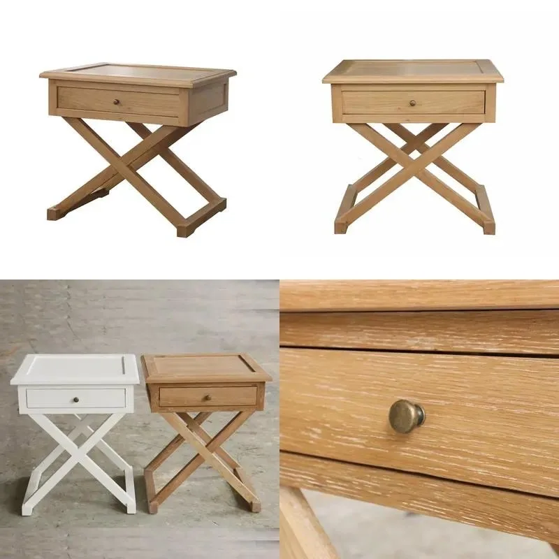 Custom Nordic Solid Wood Bedside Table Modern Gloss White Nightstand with Drawers for Bedroom Hotel Home Furniture