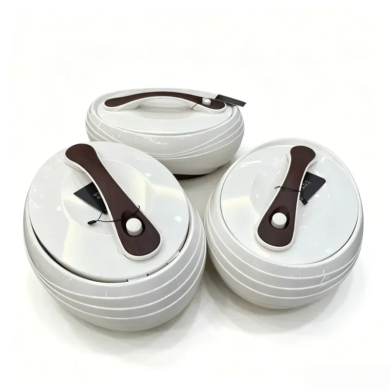Premium 3Pcs Oval Insulated Food Warmer Set 4L-5L-6L Multi Color Cookware Sets for Kitchen Storage Restaurant Household Use