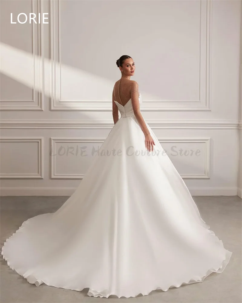 LORIE Sexy A-lijn Kralen Sweetheart Trouwjurken Lange Mouwen Bruidsjurk Backless Bruidsjurken Aangepaste 2025