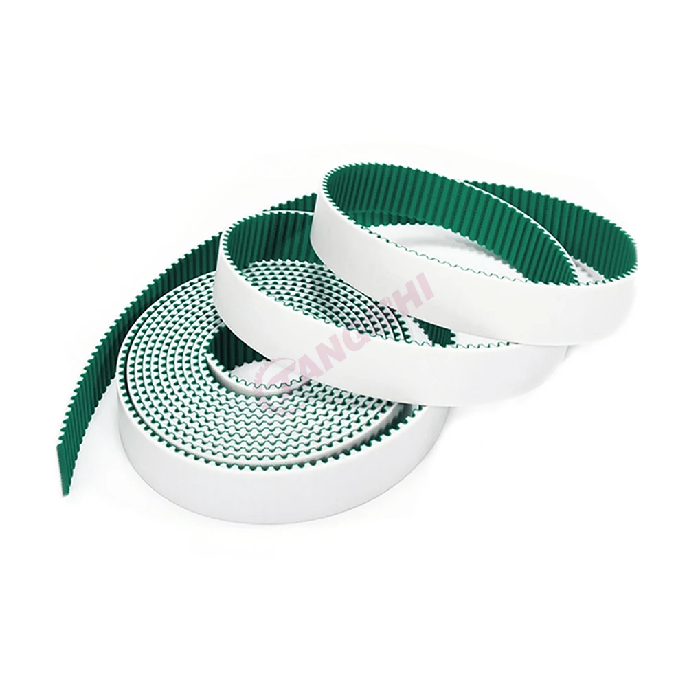 T10 Open Timing belt Width 15/20/25/30/40mm robot arm translation synchronous belt PU Green cloth polyurethane steel wire T10