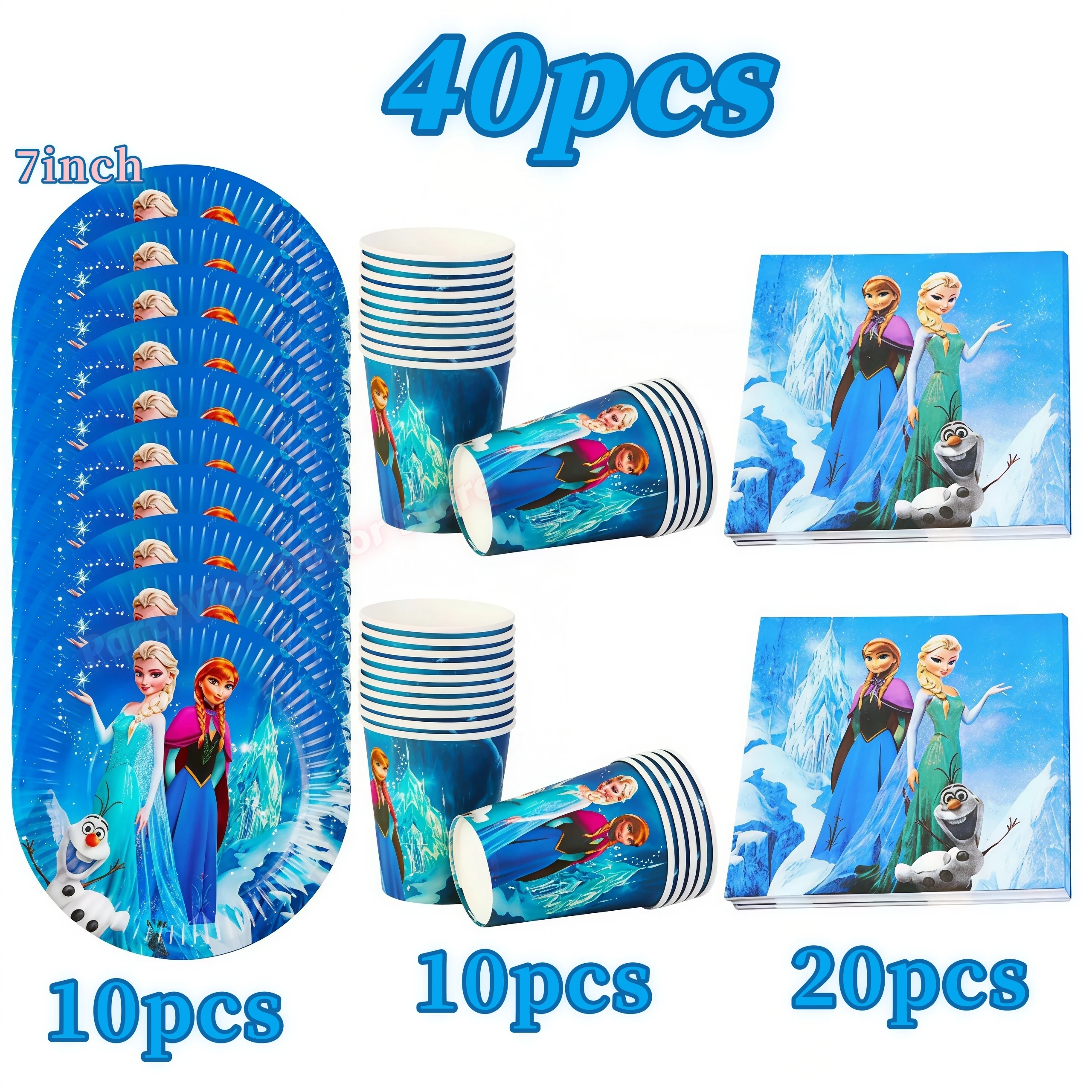 Geburtstagsdekorationen für Mädchen: Pappbecher, Teller, Servietten, Ballonbanner für Mädchen-Geburtstagsfeier, Fotobox, Baby-Shower-Zubehör, Geschenke – Detail 35