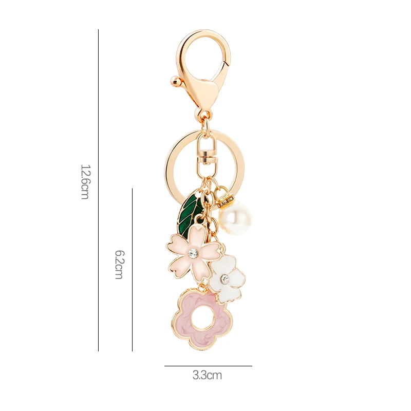 EASYA Luxury Glamour Flower Shape Keychain Women\'s Clothes Accessories Inlaid Rhinestone Jewelry Gifts for Bridesmaids