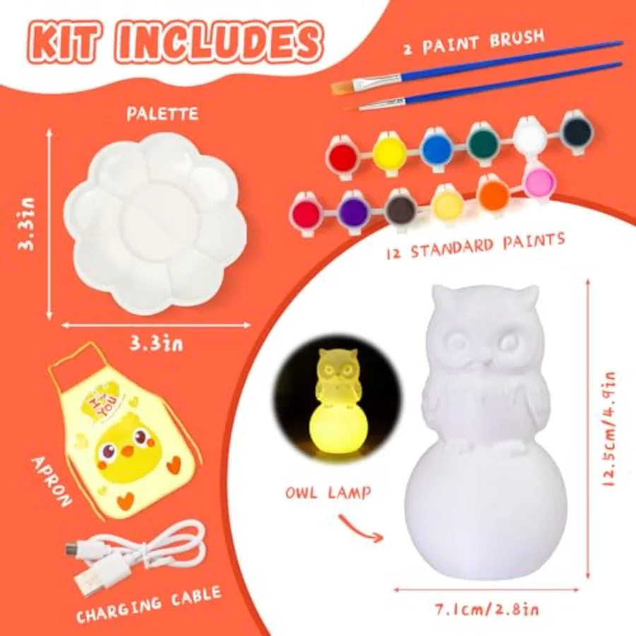 Paint Your Own Lamp Kit, Arts and Crafts for Ages 8-12, DIY Toys Tap Night Light, Arts and Crafts for 4-6, Painting Kit Birthda view 4