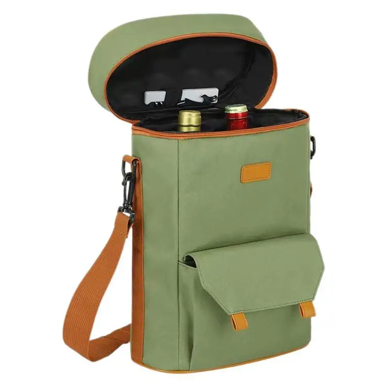 حقيبة النبيذ الأحمر الأكثر مبيعًا عبر الحدود حقيبة عزل حراري مبردة محمولة قابلة للطي