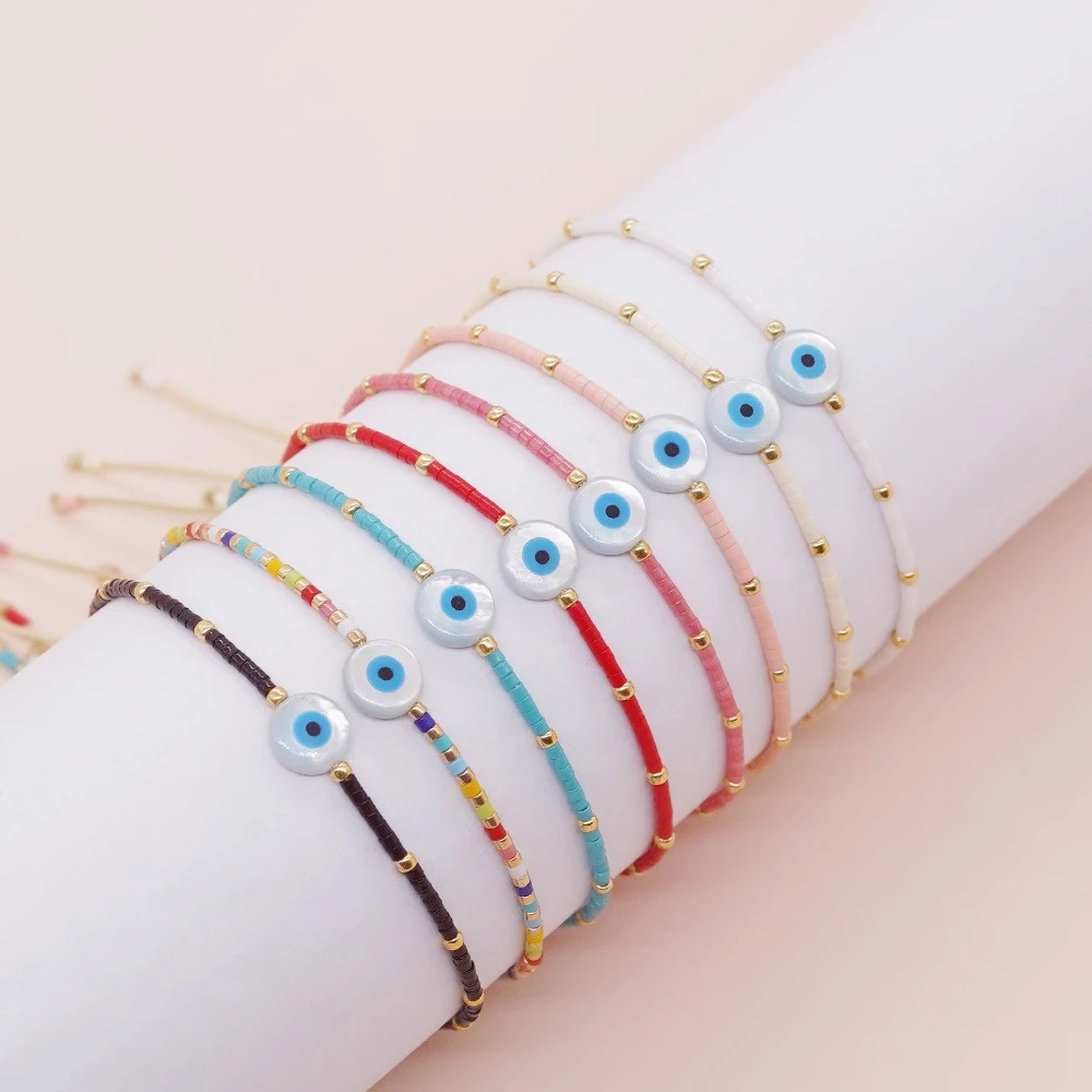 

Blue ell Evil Eye Color Blo Браслет из бисера Женские модные украшения Оригинальный дизайн Тканый браслет ручной работы для ex