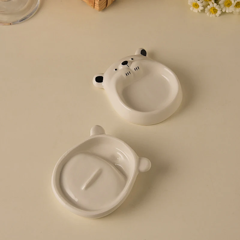 1Pcs Cute Ceramic Small Dish Mini Mustard Pesto Tomato Ketchup Soy Sauce Dish Seasoning Plates With Handle For Home Restaurant