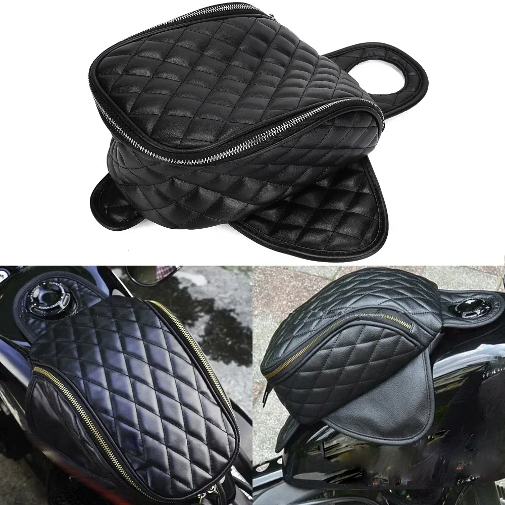 

Универсальная водонепроницаемая магнитная сумка для топливного бака с алмазным узором для мотоциклов Harley, Honda, Suzuki, Aprilia, Yamaha, Ducati, Indian, BMW