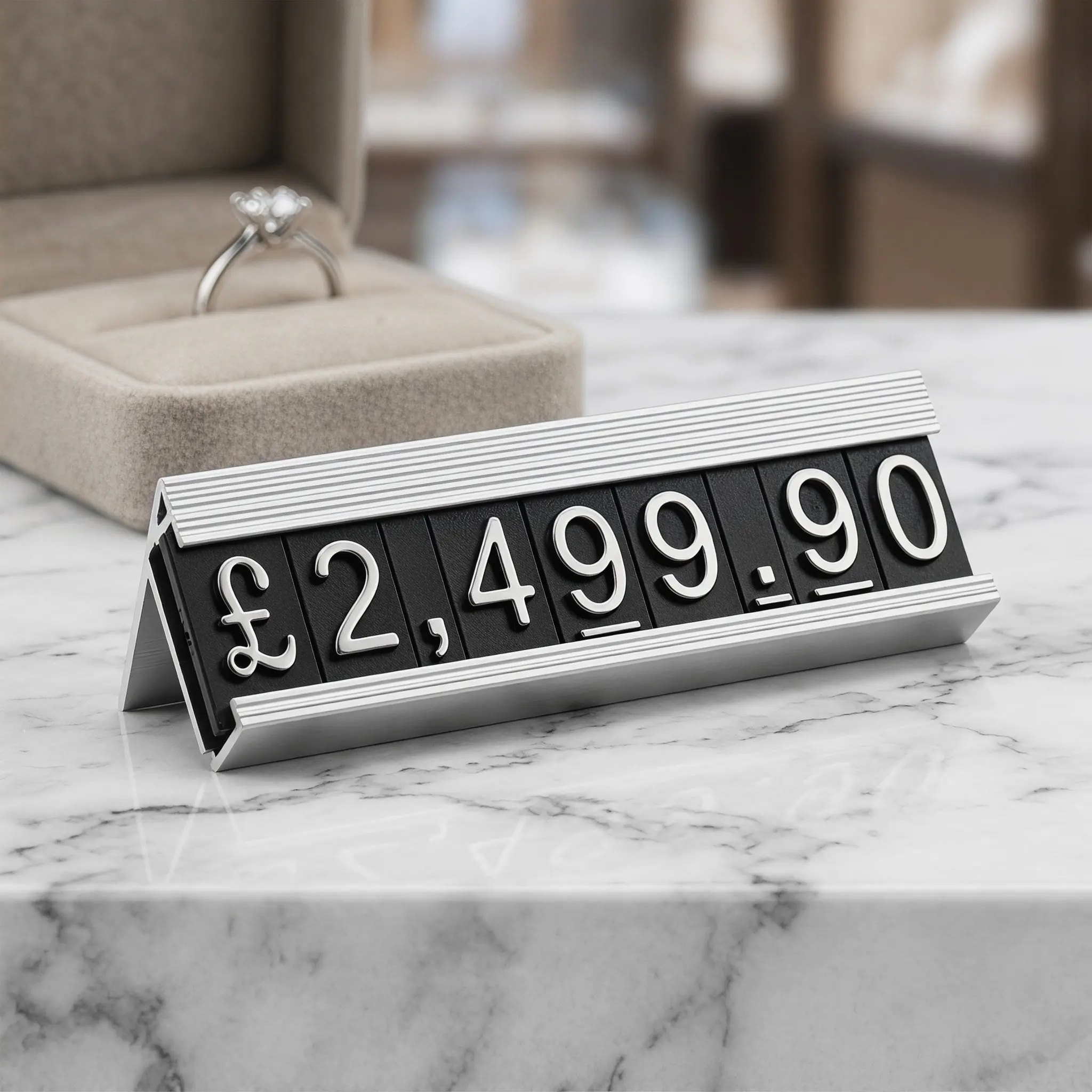 16Sets Jewelry Price Tags Adjustable Aluminum Price Display Block Stable Retail Shelf Sign Holder for Boutique Vendor Counters