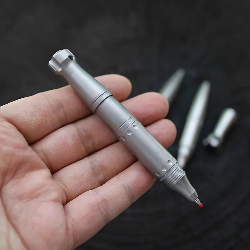 1pc Titanium Alloy EDC Pen With Writing Multi-functional Portable Tools Pen Business Office Ball Point Pen