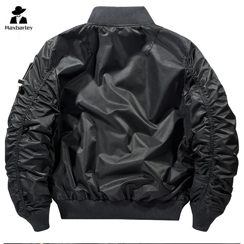 Trendy Flight Jacket Men 2025 Autumn Casual Multi-pocket Zipper Windproof Jackets High Quality Hiking Camping Baseball Suit Coat