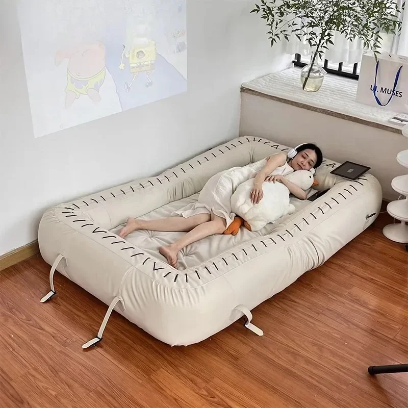 Folding lazy sofa, dual-purpose human kennel, small apartment living room bedroom cream wind multi-functional sofa