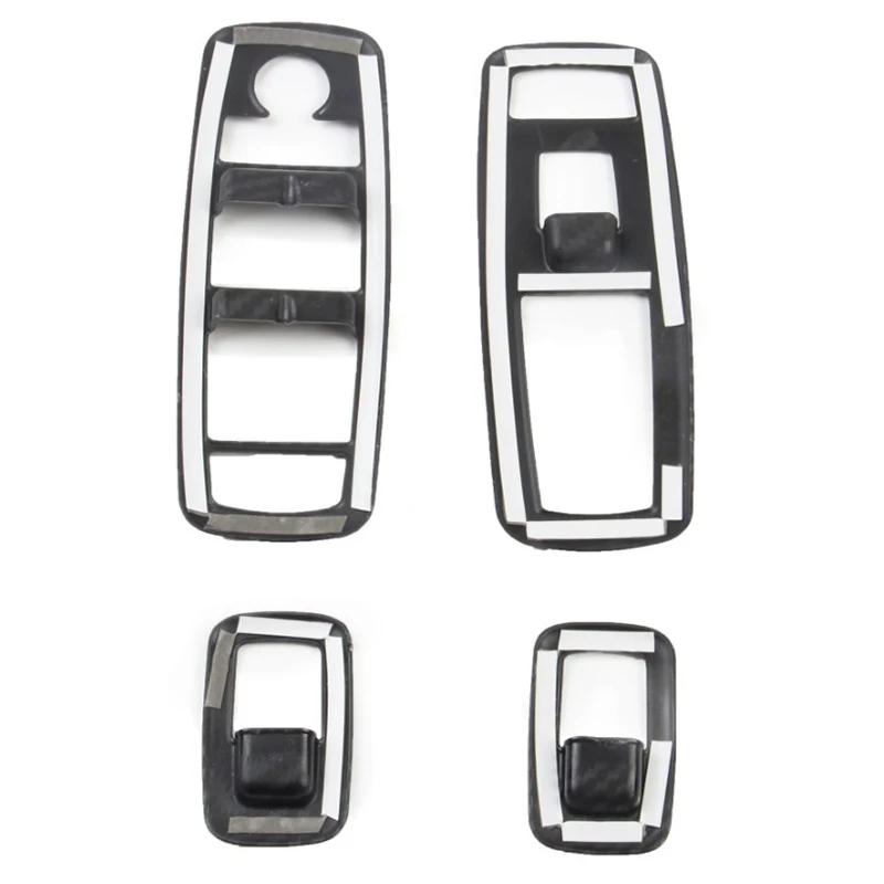 4pcs/set Black+Carbon Fiber Style Window Lift Trim Switch Panel Cover Trim for Dodge Charger 2016-2021 Interior Deco Accessories