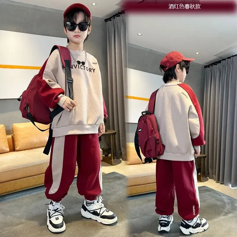 Boys Clothing Sets New Fashion Spring Autumn Sweatshirts + Pants 2Pcs Tracksuit Suits For Teen Kids Clothes 5 6 8 10 12 Year