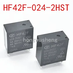 100% New 1pcs  HF42F-024-2HST  DC24V   relay  5A  6pins