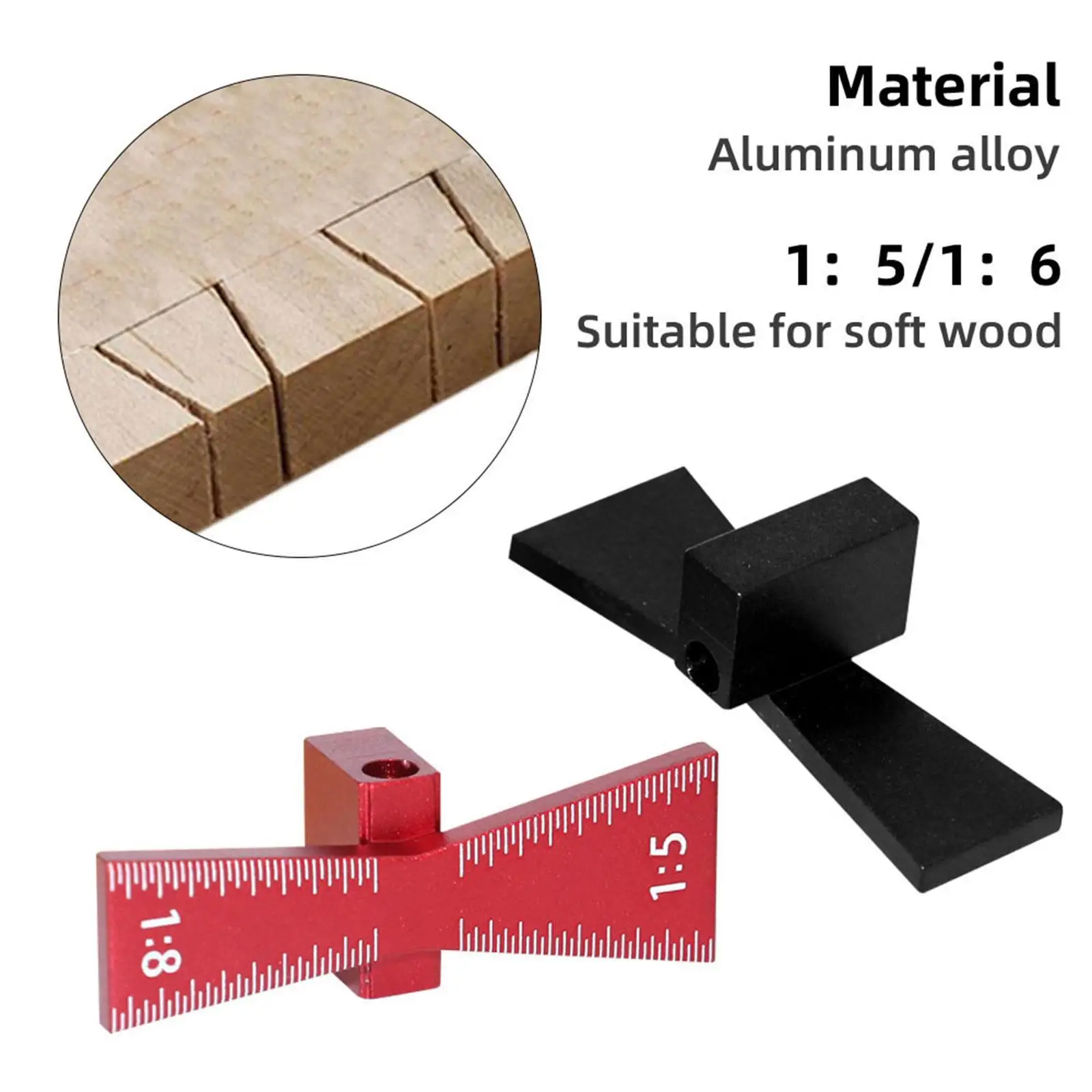 Wood Dovetail Tool Aluminum Alloy Marker Multi Ratio Jig Woodworking Ruler for Layout and Cutting