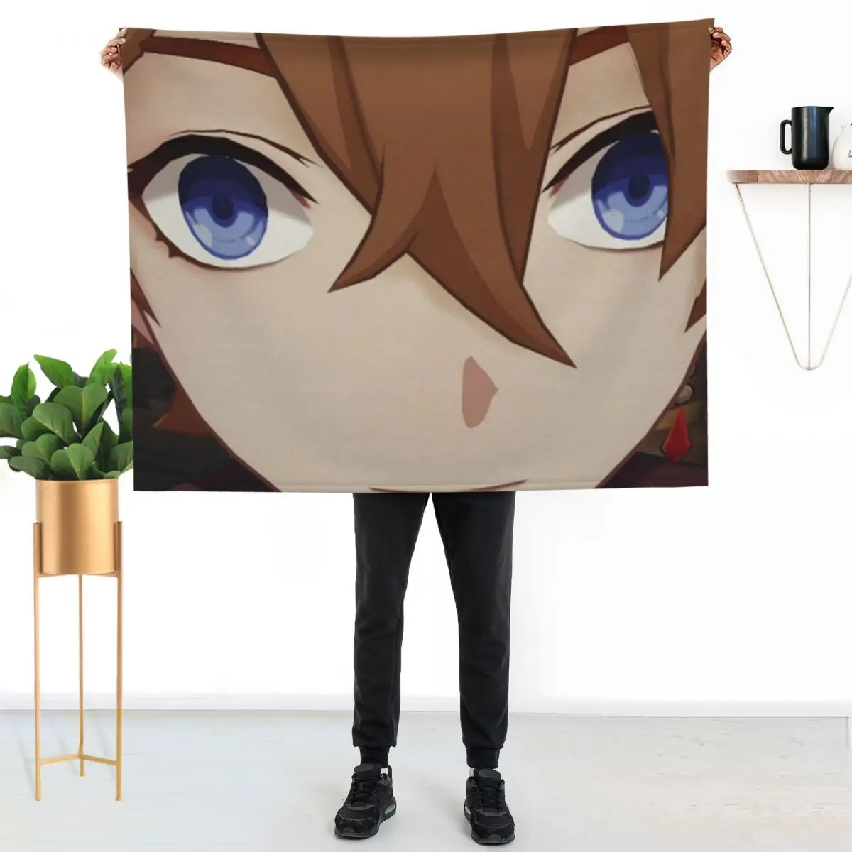 Childe (Tartaglia) Face Meme Throw Blanket Blankets For Sofas Sofas Polar Decoratives Thin Custom Blankets