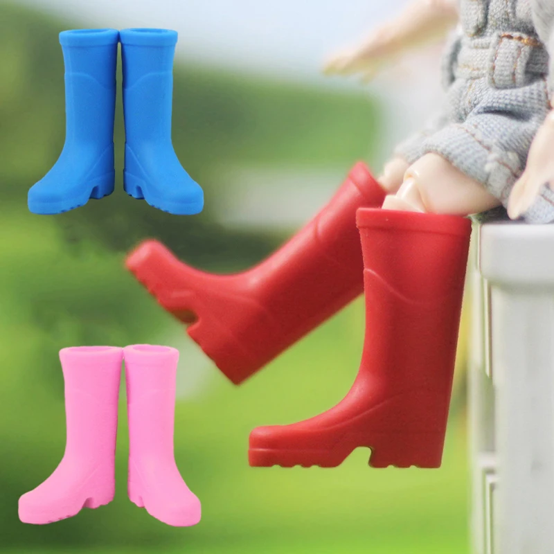 1Pairs 1:12 Dollhouse Miniature Long Tube Rain Boots Multicolor Rubber Rain Shoes Home Garden Yard Decor Dolls Accessories