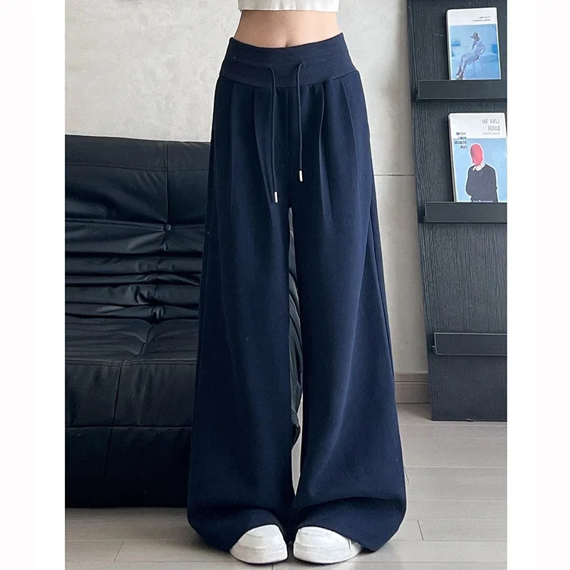 Mädchen Hohe Taille Bequeme Dünne Jogginghose Weibliche Casual Täglichen Gerade Bein Hosen Frauen Klassische Mode Feste Hosen