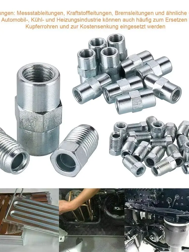 10m Bremsleitung Bremsrohr Stahl 4,75mm +10 Verschraubungen +5 Verbinder DE