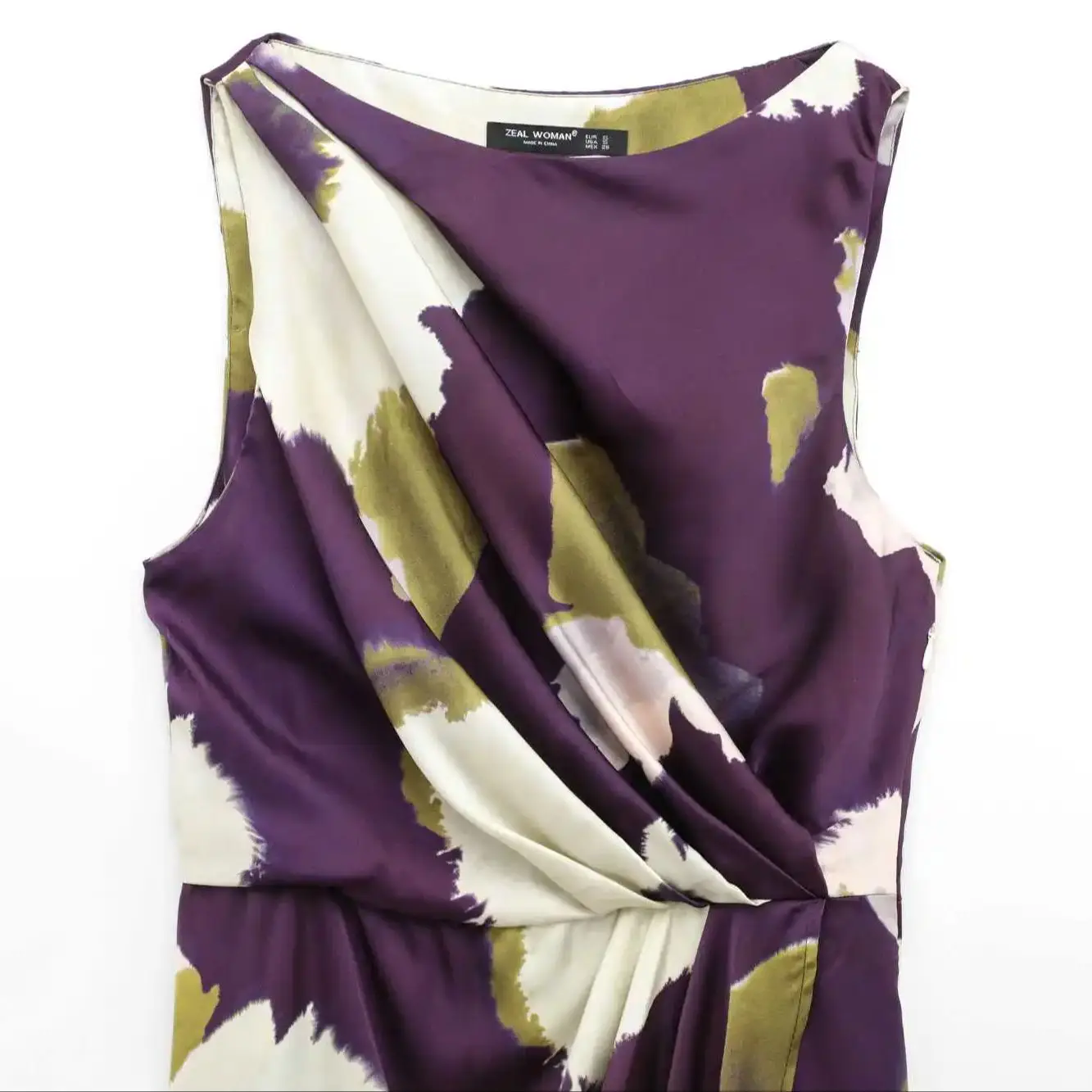 Frauen Frühling Sommer Abendkleid Temperament Satin Print Rundhals Midi Kleid Elegante Party Neue In Kleider 2671189