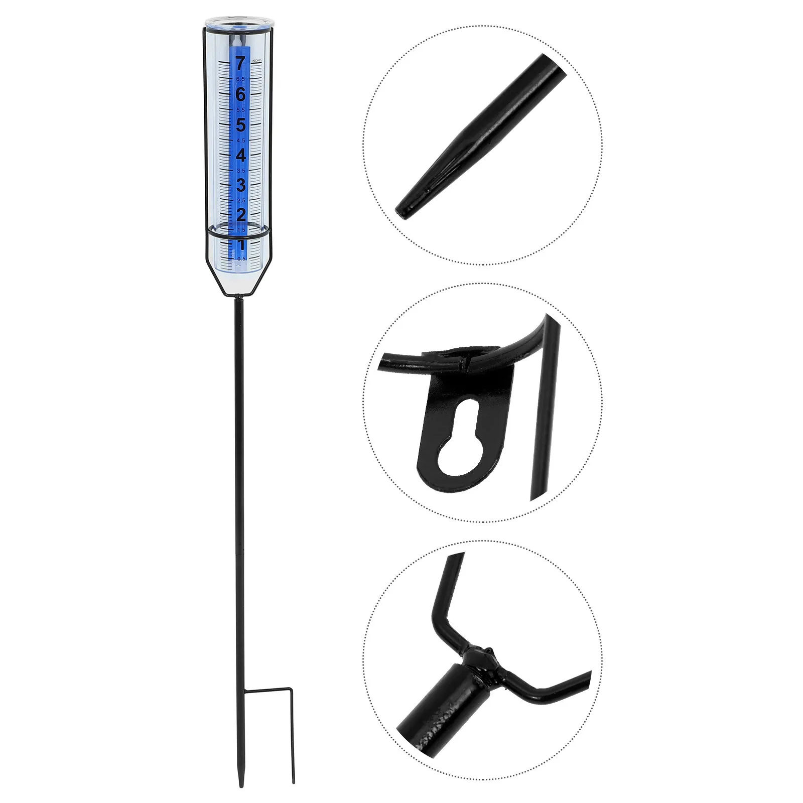 

Outdoor Large Garden Rain Gauge Iron Art Accurate Rain Measure Gauge Yard Lawn Deck Railing Weather Resistant Durable