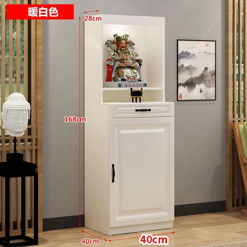 Buddha niche cabinet, offering table with door, household grandpa offering table, economical Guanyin shrine cabinet