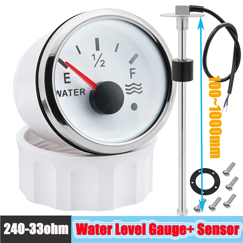 Customized 100mm-1000mm Level Float Sensor with Car Boat Water Level Gauge 52mm Water Tank Meter Indicator Waterproof 0-190ohm