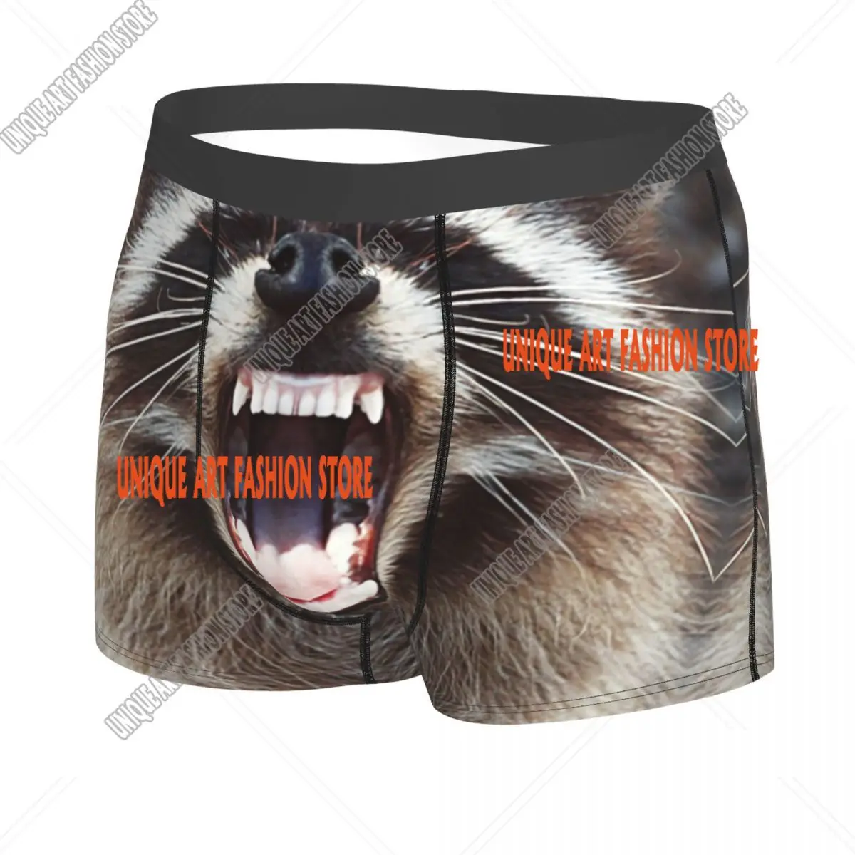 Custom Sexy Male Sexy Raccoon Snarling Underwear Trash Panda Racoon Boxer Briefs Stretch Shorts Panties Underpants