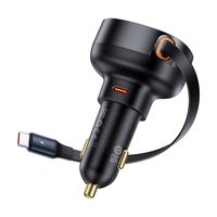 Baseus Enjoyment Pro USB-C (Female)/USB-C (Male) 60W Car Charger-Black