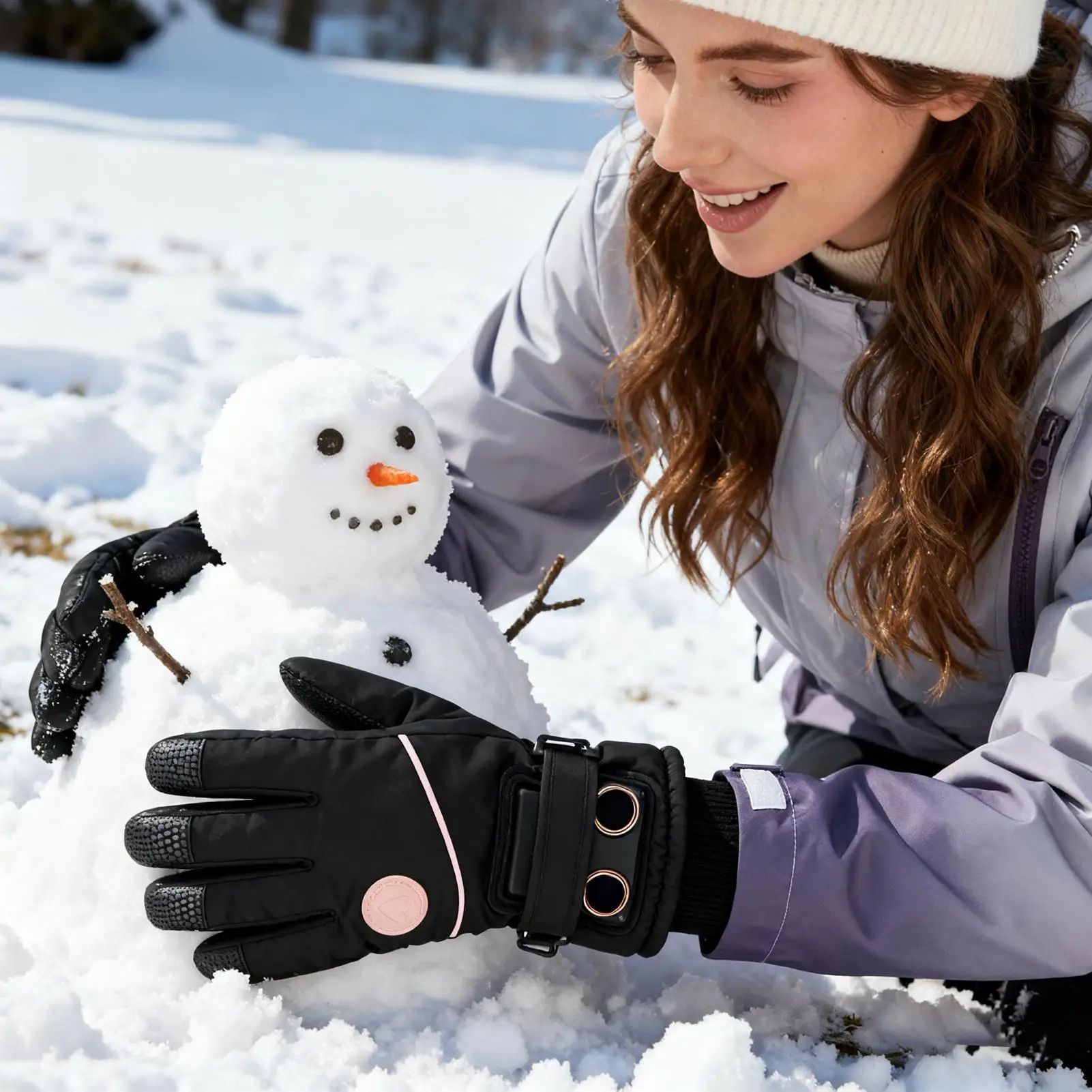 

Rechargeable Heated Gloves 3 Levels Touchscreen Rechargeable Electric Hand Warmers Hand Warming Gloves for Skiing Cycling