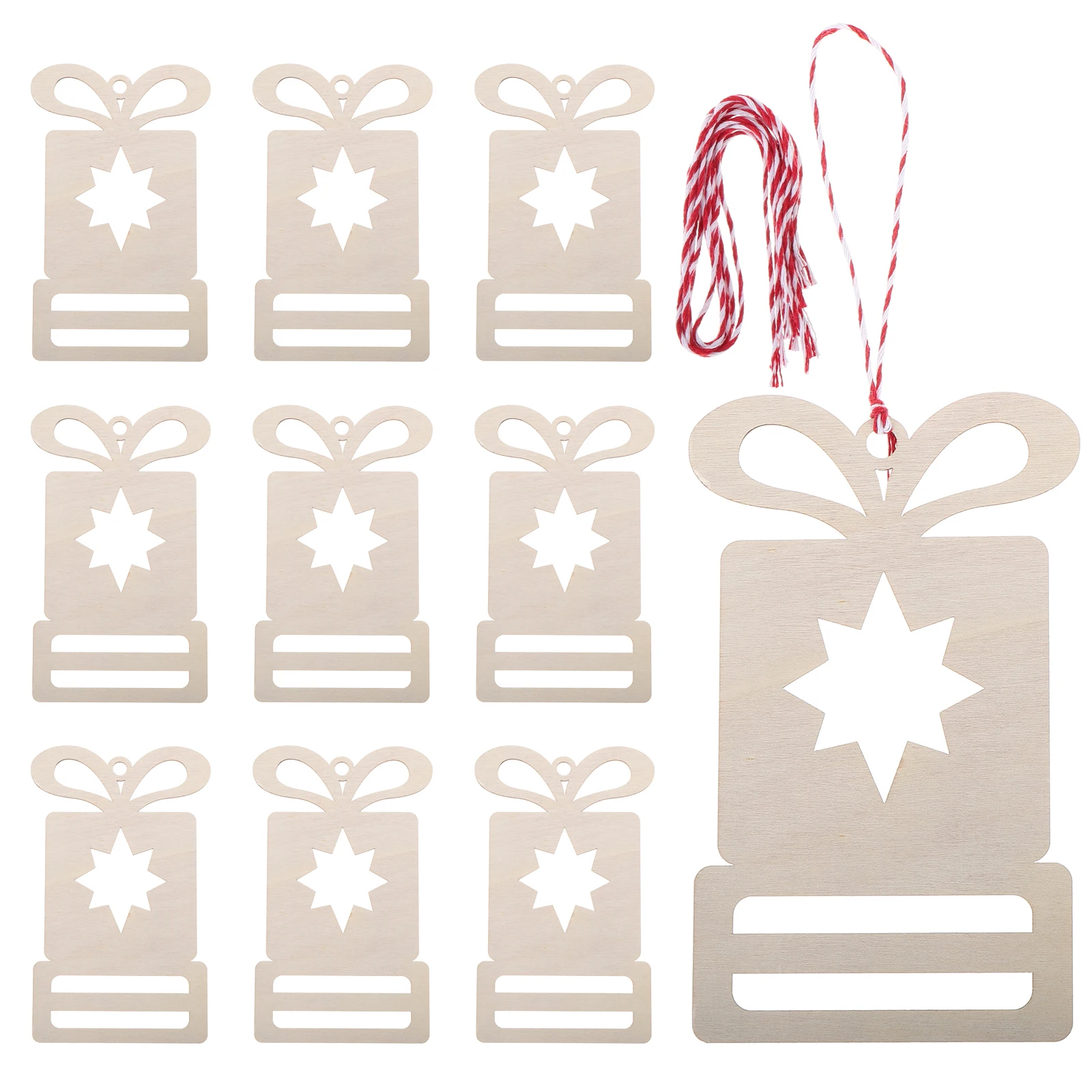 

10 Pcs DIY Christmas Tree Pendant Halloween Wood Slices Blank Wooden Ornaments Crafts