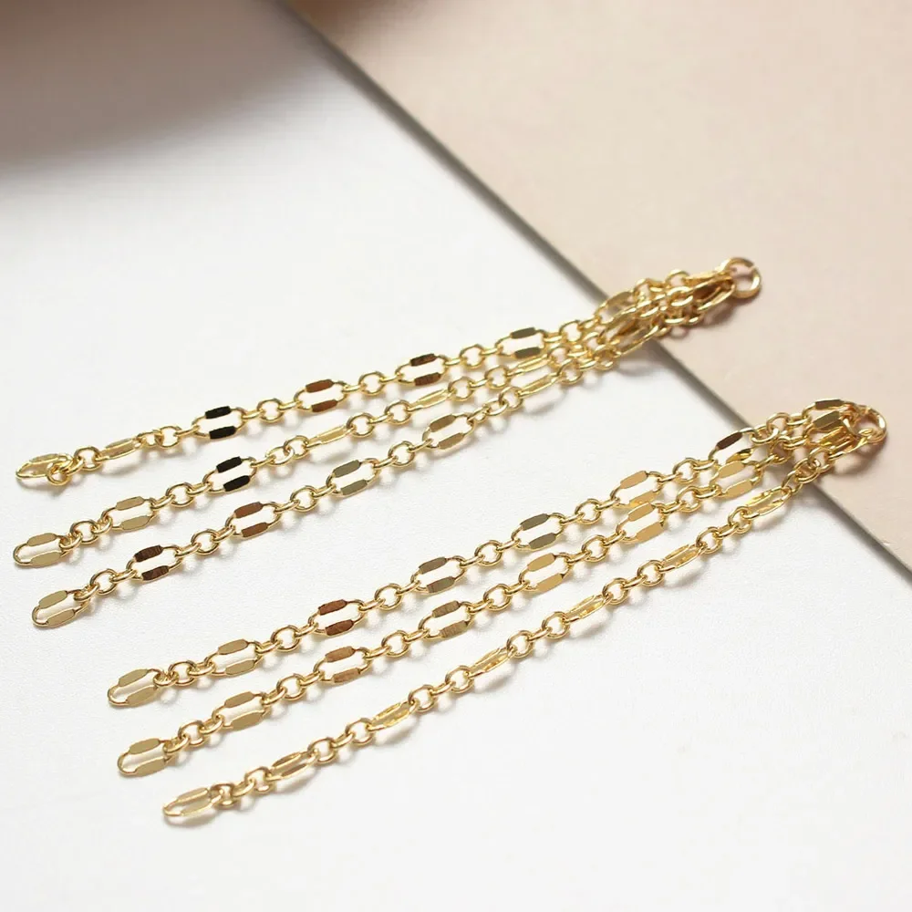 4pcs shiny chain copper tassel plating 18K gold Diy Jewelry Findings Earrings Making Supplies accessories Components