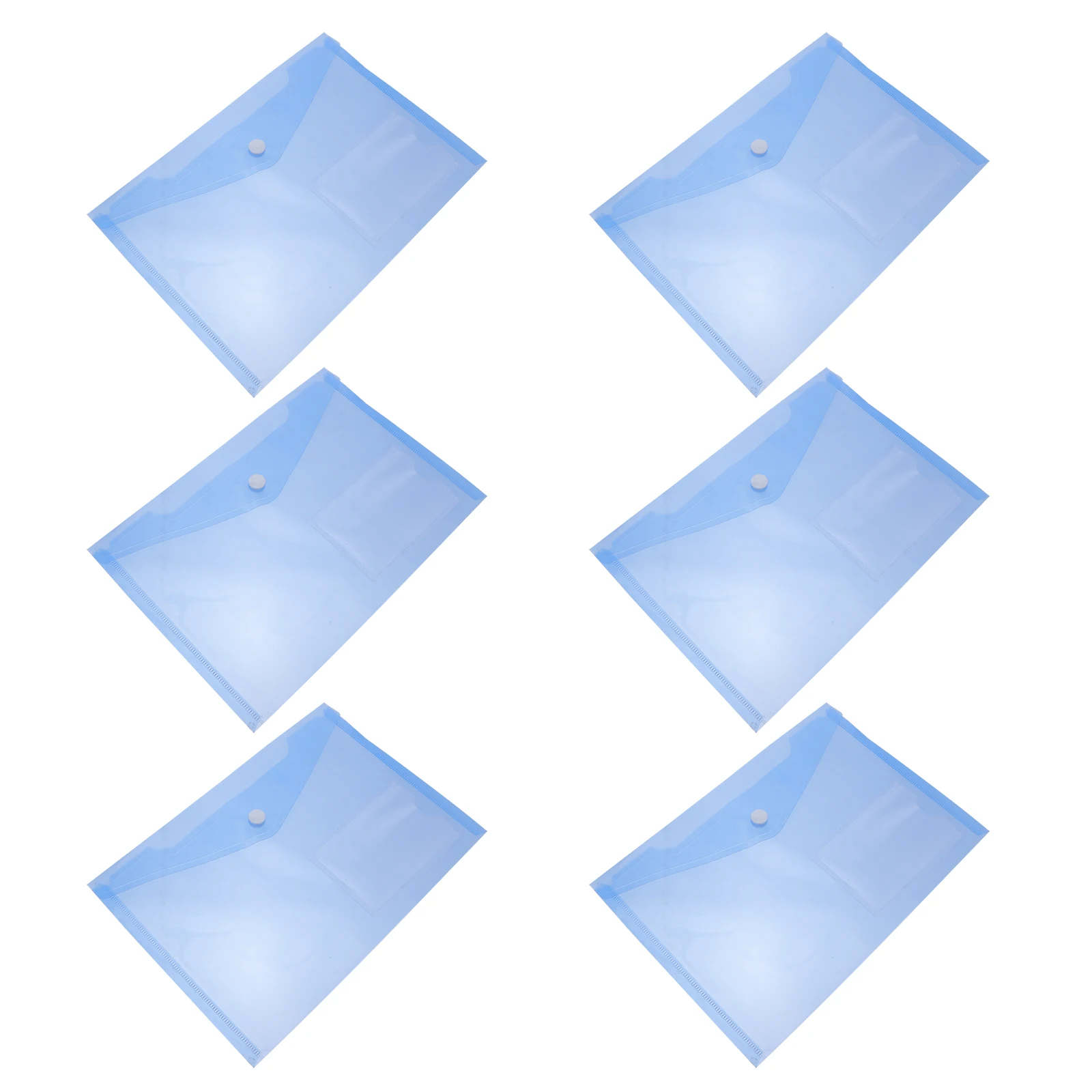 

30pcs A5 Bags Blue PP Snap Button Document Organizer Document Folders Office Snap Button File Bag School Storage Organizer