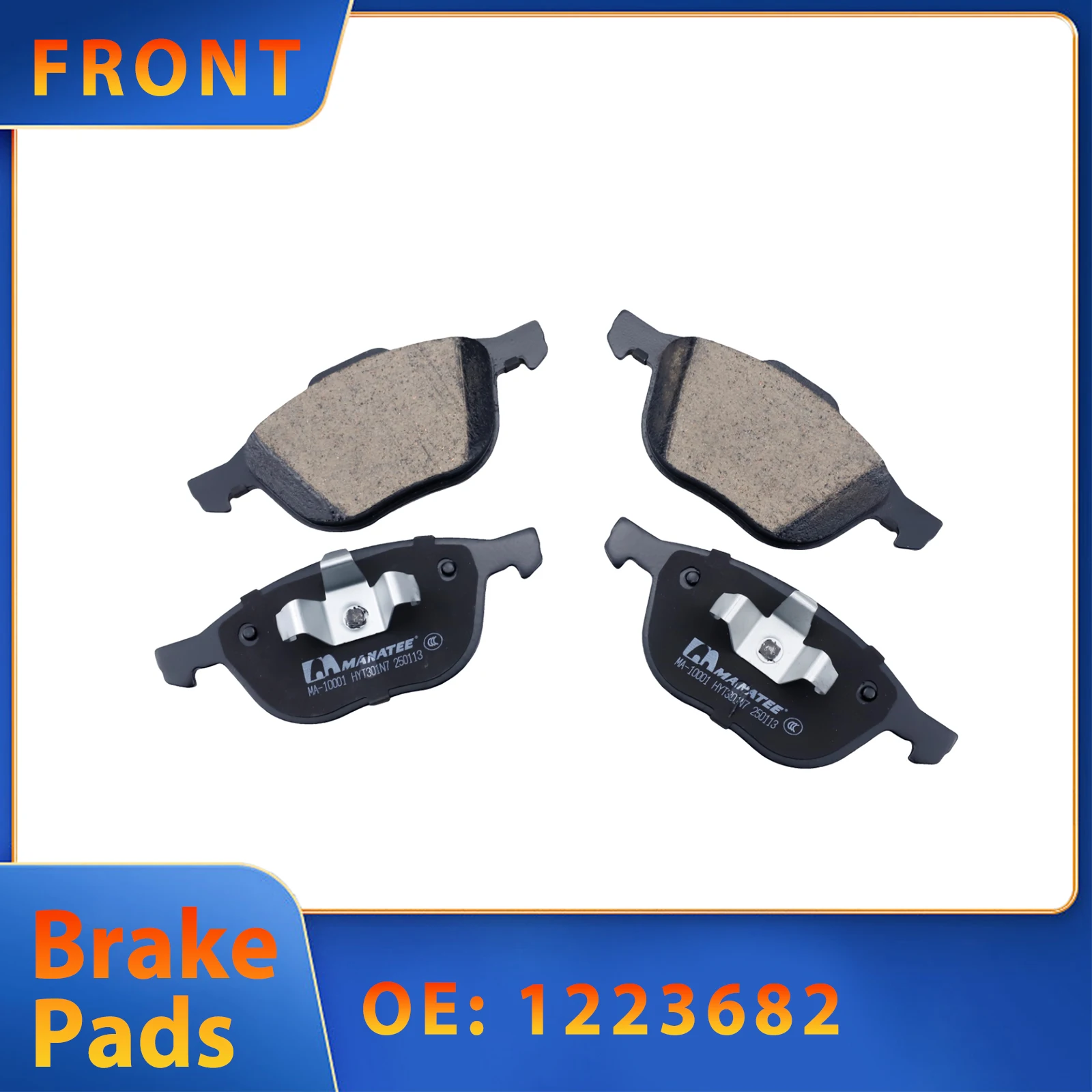 Front Brake Pad For FORD FOCUS ESCORT KUGA HAIMA MAZADA VOLVO CHANGAN RAETON‌‌ 1223682 Car Accessories