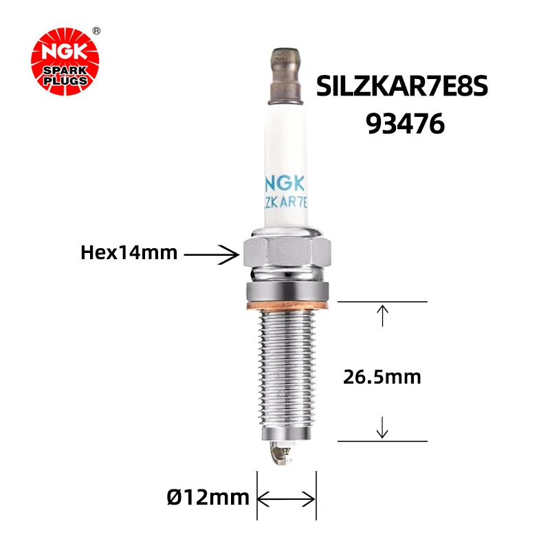 NGK Iridium Platinum Spark Plug SILZKAR7E8S 93476 is suitable for XJL XF 3.0T Discovery 4 Range Rover（4PCS)