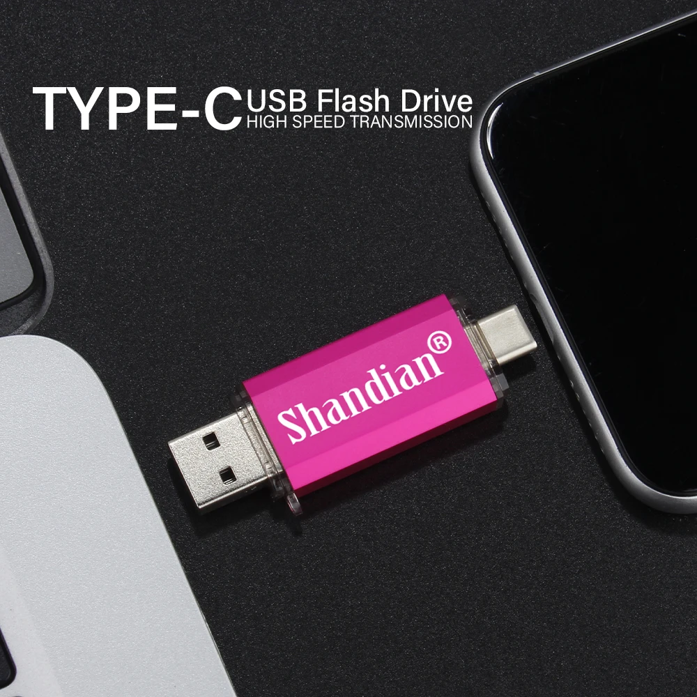 OTG สำหรับ USB โทรศัพท์มือถือ2.0แฟลชไดร์ฟ TYPE-C เพนไดรฟ์หน่วยความจำ64GB/32GB/16GB ความจุจริงของ U Disk