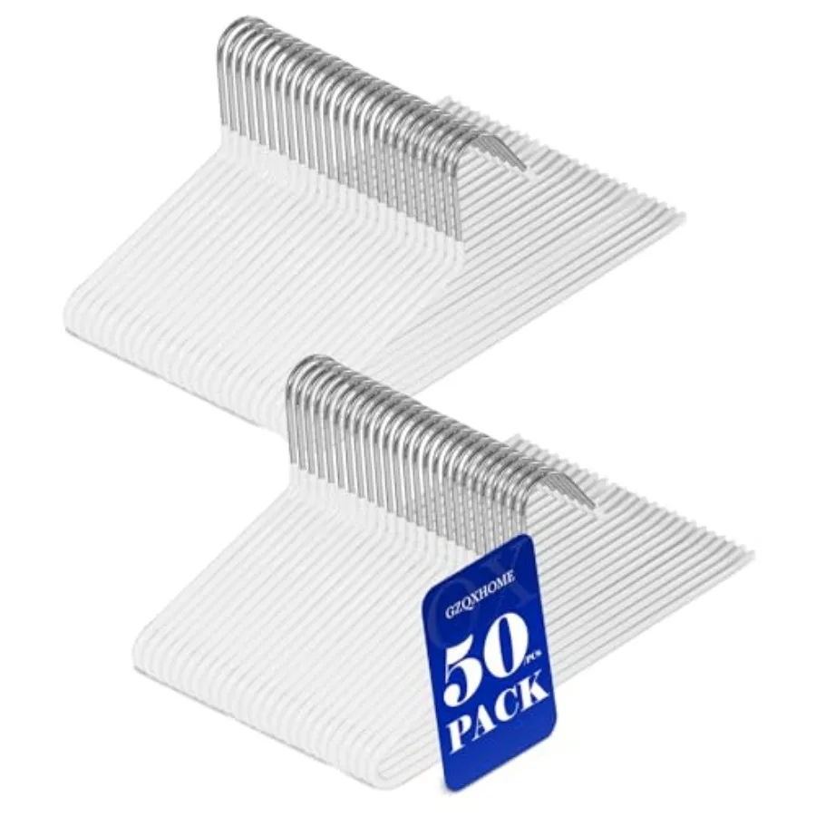 

Набор из 50 вешалок для брюк с открытым концом и нескользящим покрытием для брюк, джинсов, полотенец, экономия места в шкафу, прочный металлический материал