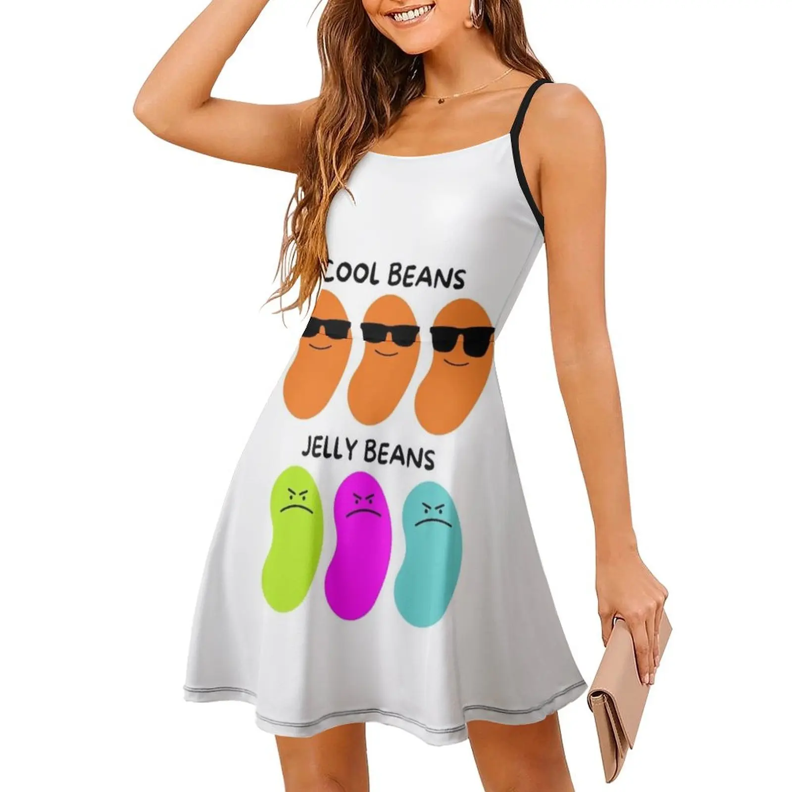 فستان كول بينز وجيلي بينز على الطراز الكوري للنساء، فستان كاجوال أنيق للحفلات أو الارتداء اليومي، فاصوليا رائعة، فاصوليا جيلي #3