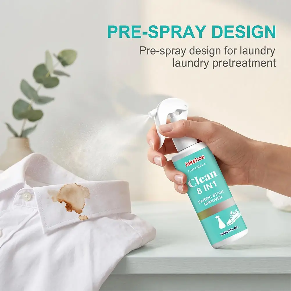Fabric Rust Stain Remover Spray 8 In 1 Clothes Oil Coffee Wine Cleaning Detergent Laundry Spot Clean Spray Household Liquid