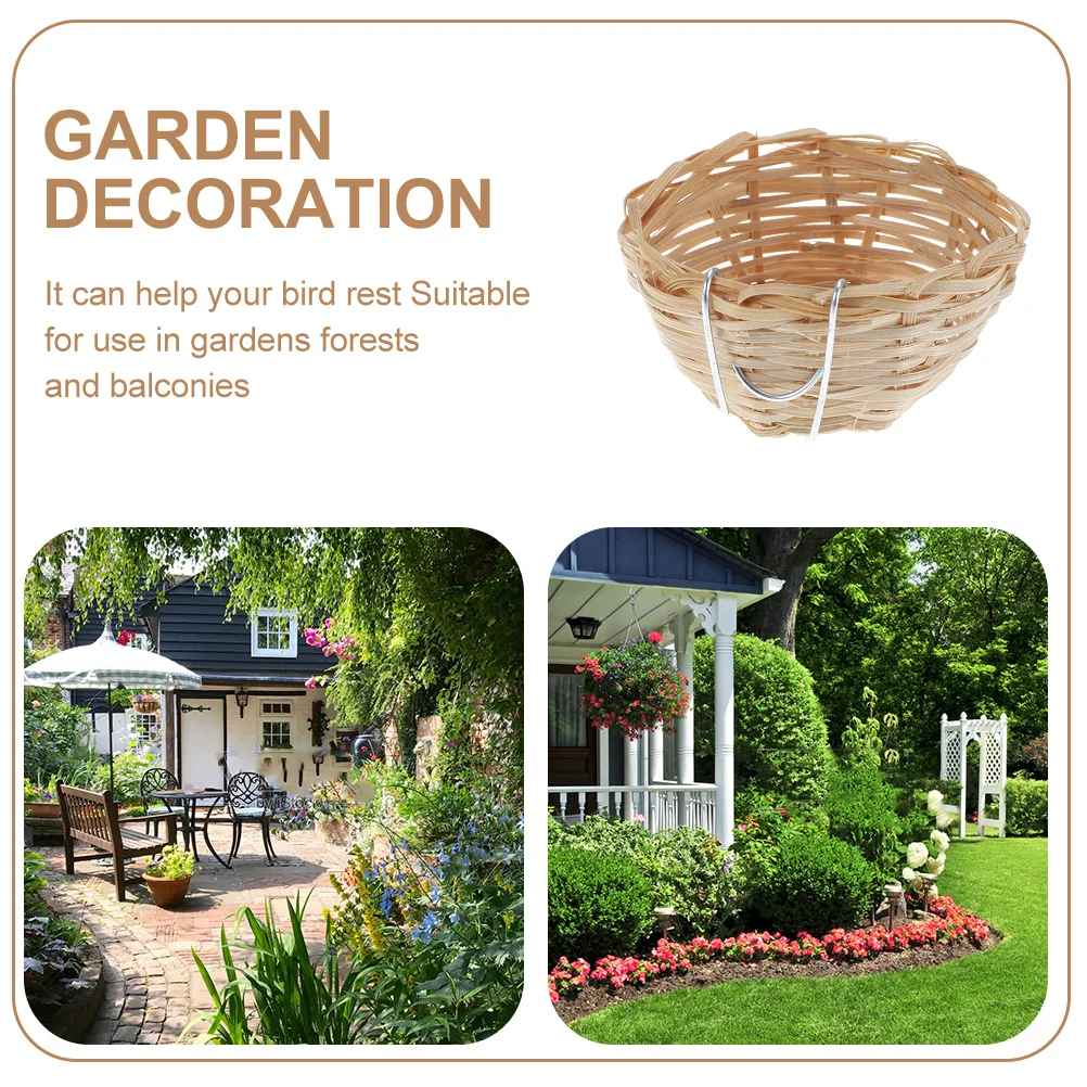 

Bamboo Bird Nest with Hook Handmade Products Supplies Nests Birds Breeding