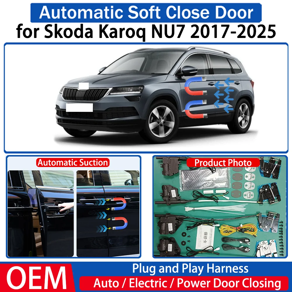 

ZJCGO for Skoda Karoq NU7 2017-2025 Car OEM Automatic Soft Close Door Electric Suction Kit Auto Power Closing System Plug＆play