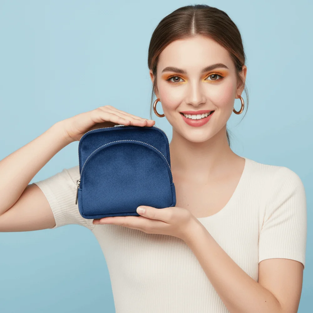 Magnetic Detachable Magnetic Jewelry Case Soft Velvet Two in One Detachable Velvet Pouch Lightweight Design Secure Zipper