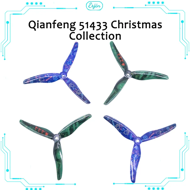 Qianfeng 51433 Christmas Season Limited Edition 5-Inch Crossover Starry Sky Paddle Fpv Drone Coated Paddle