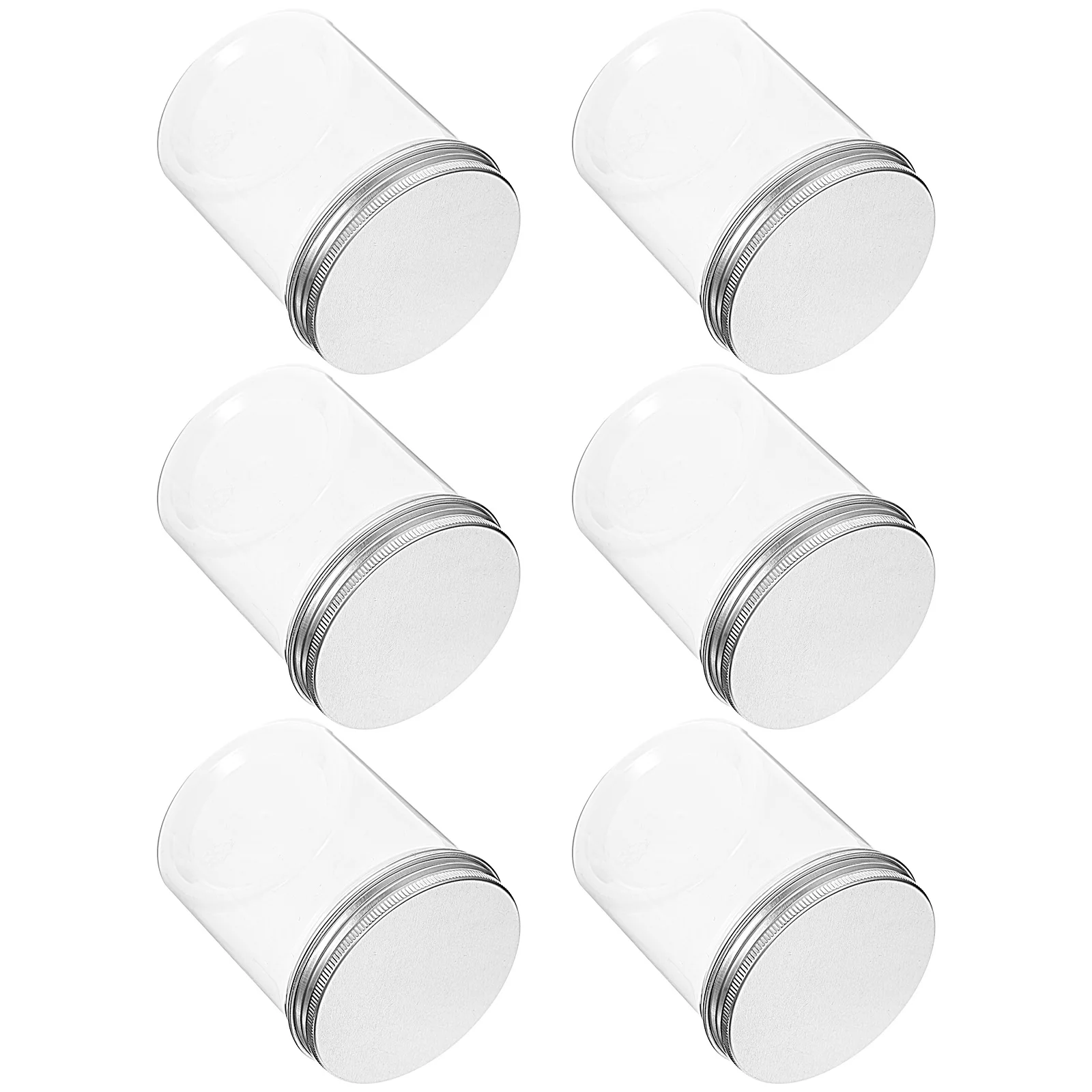

6pcs Cookie Jar Food Containers Lids Storage Airtight Wedding Candy Aluminum Decorative Transparent Biscuits Canister