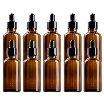 10 adet 10ml ~ 100ml kehribar cam avize şişesi toplu sıvı reaktif pipet pipet şişesi ile uçucu yağ Aromath