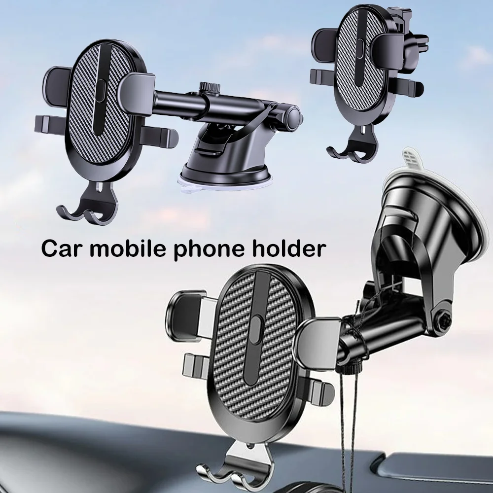 Upgrade Version Universal Car Mobile Phone Holder Multi-Functional Universal Air Vent Mount Sucker Bracket Car Smartphone Holder