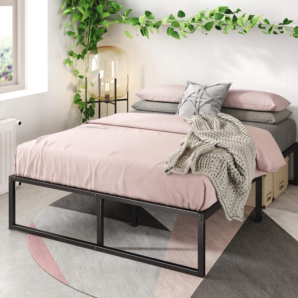 

Lorelai 14 Inch Metal Platform Bed Frame, Mattress Foundation with Steel Slat Support, No Box Spring Needed